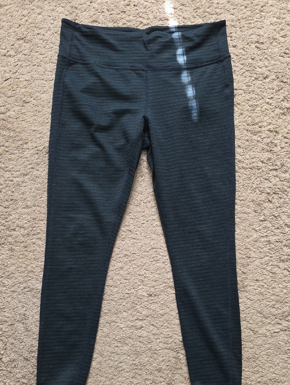 Athleta Navy & Black Chevron-Textured Leggings